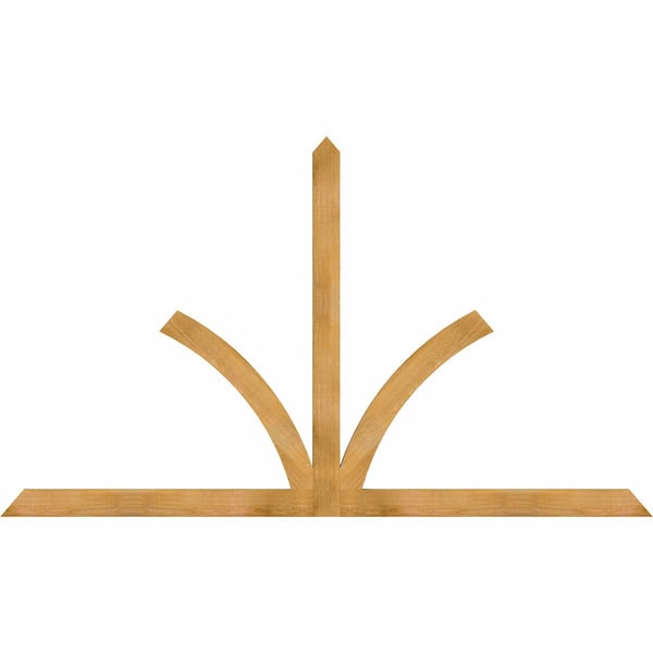 Ekena Millwork Richland Rough Sawn Timber Gable Bracket, Western Red Cedar, 96"W x 56"H x 2"D x 4"F, 14/12 Pitch GBW096X56X0204RIC00RWR - main